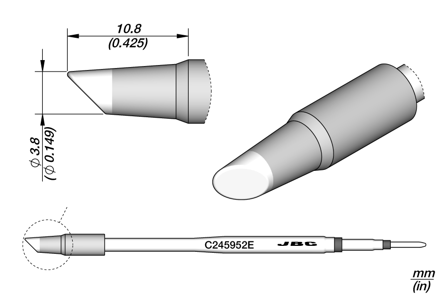 C245952E - Bevel Cartridge Ø 3.8 S1